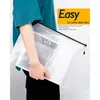 2025 Popular Bolsa de Malha Transparente A4 Espessada à Prova d'Água Bolsa para Armazenamento de Papel de Teste Bolsa para Documentos Bolsa com Zíper Bolsa para Arquivos