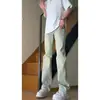 Jeans Azul Claro de Dobladillo Curvo para Hombre, Pantalones de Verano Finos Ajustados, Estilo High Street Americano, Pantalones Ligeramente Acampanados