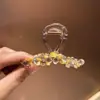 Colorida Pasador de Cristal Hecho a Mano con Perlas para el Cabello de Mujer Pinza para el Pelo del Peinado Pinza de Tiburón de Tocados Avanzados Pinza Agarradora de Cabello Estilo Nuevo