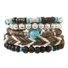 Set de 5 Piezas de Nuevos Productos Transfronterizos de Amazon, Pulseras de Cordón Elástico con Cuentas Estilo Bohemio para Hombres y Mujeres