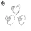 Anillo Abierto Original Aifulu Vida Marina Cobre Chapado en Platino Anillo de Delfín Tortuga Caracola Anillo Ajustable para Mujer