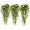 69 Piezas Flor de Té de Eucalipto Plástico Flor Artificial de Interior Enredadera Colgante de Pared para Sala de Estar, Pequeña
