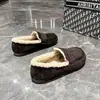 Invierno 2026 Estilo Nuevo Mocasines de Algodón Cálidos Antideslizantes de Suela Suave para Embarazadas de Pies Anchos, Sin Cordones, Forrados de Borrego, Botas de Nieve Engrosadas