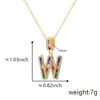 Cor transfronteiriça zircônio micro-incrustado Inglês carta colar pingente de cobre chapeado diamante zircão 18k clavícula cadeia jóias mulheres atacado