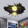 Comercio exterior transfronterizo pegatinas de pared tridimensionales que atraviesan la pared nubes luna paisaje pegatinas de pared decorativas para sala de estar fondo de pared removibles