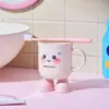 Celebridade da Internet Copo Criativo para Beber com Pezinhos Infantis Copo para Enxaguar a Boca para Escovar os Dentes das Crianças Copo para Escovar os Dentes Cartoon Doméstico Copo de Lavar de Plástico