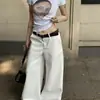 Xn Quiere Crear una Camiseta de Manga Corta de Color Puro con un Estampado de Retrato para Mujer, Verano Estilo Americano Chica Picante Ajustada Corta Top de Alta Elasticidad
