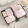 Neceser de Viaje de Sarga con Partición para Maleta, Bolsa para Ropa, Organizador Portátil de Ropa y Pantalones, Neceser de Cosméticos, Set de Seis Piezas