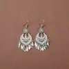 Novos Brincos de Tendência Nacional Estilo Chinês Estilo Antigo para Mulheres, Brincos Longos com Franja de Prata Xizang Estilo Palácio Retro, Joias para Orelha Estilo Étnico
