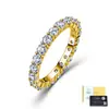 Anillo de Plata de Ley S925 de Círculo Completo con Moissanita Pavé Anillo de Banda Completa Pavé Anillo de Fuente Transfronteriza de Lujo Ligero Europeo y Americano