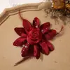 Tecido Elegante Retrô Diamante Quente Malha de Pena Rosa DIY Grampo de Corsage Headdress Acessórios para Roupas