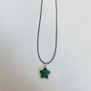 Pendente de estrela de jade natural personalidade de nicho cruz doce legal colar corrente de clavícula de obsidiana amantes