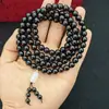 Pulseira de Contas Budistas de Madeira de Sândalo Dourado 108 Contas Acessórios de Jade Sintético Sândalo Verde Masculina e Feminina Estilo Multi-Volta para Casais