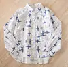 Moda Primavera 2026 Estilo Artístico Camisa de Manga Longa com Estampa Fresca de Gaivota Top Versátil Casual Solto para Mulheres