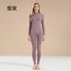 Conjunto de Ropa Interior Térmica de Otoño con Cuello Medio para Mujer, Algodón Puro, Delgado, Amigable con la Piel, Transpirable, Capa Base Ajustada, Ropa Interior Cálida para Mujer