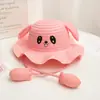 Sombrero de orejas de cachorro para mujer, primavera y verano, lindo, pellizcable, orejas largas, sombrero de conejo móvil, sombrero de paja lindo a prueba de sol para niños