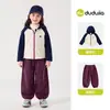 Jaqueta com Capuz Infantil Dudu Outono Moletom com Zíper para Meninas Roupa de Outono para Meninas Jaqueta de Bebê Top Roupas Infantis da Moda