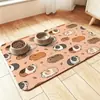 Tapete para alimentação de animais de estimação para gatos e cães, tapete absorvente de secagem rápida, tapete antiderrapante resistente à sujeira, tapete de chão fofo de desenho animado de terra de diatomáceas