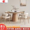 Mesa de comedor redonda de madera maciza de fresno con diseño de viento francés, original, para el hogar, apartamento pequeño, mesa de comedor con plato giratorio