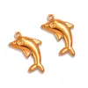 Múltiplos Estilos de Acessórios para Joias em Aço Inoxidável 304, Banhado a Ouro Real Pingentes de Animal Vazado Dupla Face, Concha, Estrela do Mar, Peixe