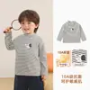 Roupa de baixo Kaka Panda com forro de fleece para crianças, roupa de inverno, camiseta de manga comprida para meninos, roupa de baixo para meninas, top de inverno para bebê