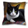 Funda de Almohada de Gato Más Vendida de Temu, Funda de Cojín Decorativa para el Hogar de Animales Linda y Divertida, Hecha a Medida y Disponible para Dropshipping