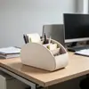 Caja de Almacenamiento para Control Remoto de Cuero PU Transfronteriza al por Mayor en Stock, Caja de Almacenamiento Multicompartimento para Mesa de Café de Sala de Estar, Organización de Escritorio
