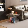 Entrega el Mismo Día: Mesita de noche geométrica, Estantería de almacenamiento, Revistero de metal de pie, Mesa auxiliar de metal para sofá