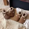 Zapatos de Moda para Niñas Estilo Coreano Estampado de Leopardo Gamuza Lana de Cordero Algodón 2026 Invierno Nuevos Suela Suave Zapatos Birkenstock para Niños Elegantes