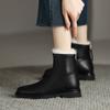 Botas de neve quentes anti-incrustantes de couro de vaca 2022 inverno novas botas Chelsea simples de salto baixo botas curtas Mao Mao espessadas para crianças