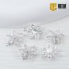 Colgante de flor de circonita envuelto en oro de 14 quilates con seis pétalos chapados en oro real que conserva el color, colgante de collar DIY hecho a mano, colgante de flor