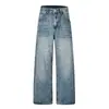 Yidao Vintage 2026 Otoño Nuevo Clásico Americano Retro Lavado Degradado Sueltos Casuales Jeans de Pierna Recta para Hombre