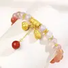 Pulsera de Perlas Rosas de Cacahuete de Caqui Buena, Estilo Antiguo, Lujo Ligero, Gama Alta, Dulce, Moderna, Retro, Pulsera Versátil