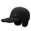 Gorra de Béisbol de Lana Gruesa para Hombre de Mediana Edad, Otoño e Invierno, Resistente al Viento, Protección para los Oídos, Gorra de Pico, Sombrero Casual de Moda Versátil