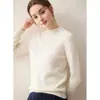 Chegada Nova Outono 2026 Suéter Feminino de Cashmere Gola Meia-Alta Cor Lisa Slim Fit Malha Base