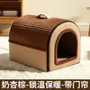Casa para Gatos para Todas las Estaciones, Cálida en Invierno, Casa para Perros Desmontable y Lavable, Perros Pequeños, Perro Mediano, Casa para Perros Cerrada Segura