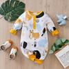 Macacão de bebê Classe A desenho animado bebê manga longa primavera e outono comércio exterior estilo ins roupas de bebê macacão de escalada para recém-nascidos
