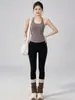 Sujetador Deportivo para Mujer con Almohadillas en el Pecho Espalda Bonita Cuello Halter Camiseta sin Mangas para Yoga Espalda Abierta con Tirantes Ropa de Entrenamiento de Pilates Conjunto de Fitness