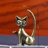 Anillo Asiento para Animales Pequeños de Latón Divertido Dibujo Animado Gato Elefante Ciervo Cisne Unicornio Regalo de Cumpleaños Escritorio Transfronterizo
