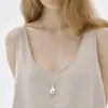 Colar Gota D'água Grande Estilo Coreano, Pingente de Design Simples Versátil de Nicho, Corrente de Suéter de Luxo Leve Personalidade Temperamento High-End