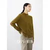 Cardigan de Tricô Simples com Gola Meia-Alta e Mangas Longas, Estilo Novo para o Inverno de 2026, para Mulheres com Design Único e Temperamento Elegante, Feito de Lã de Ovelha