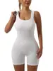 Traje de Shorts de una pieza con Hilo Transfronterizo Europeo y Americano, Elástico sin Costuras, Ropa Deportiva, Mono de Fitness para Yoga