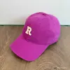 Boné de Baseball Puro Algodão Roxo Rosa Casal Versátil Moda de Rua Estilo Coreano Marca Tendência Boné Bico de Pato Primavera Verão Chapéu de Sol para Exterior