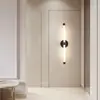 Luminária de parede interna longa para cima e para baixo, moderna, simples, para quarto, cabeceira, parede de fundo, luminária de parede, acrílico luminoso de 360 graus