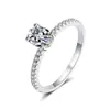 Anillo de Plata S925 para Mujer, Incrustado con Anillo de Moissanita de Forma Especial, Anillo Simple de Celebridad de Internet para Ropa de Trabajo Diaria en Stock