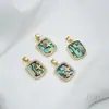 Accesorios para Collares al por Mayor Chapado en Oro Claro de 14K Zirconio Azul Mariposa Tulipán Flor de Rosa Colgante Colgante de Collar para Joyería DIY