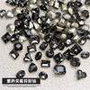 Rhinestones Transparentes Grises para Uñas con Base Puntiaguda, Rhinestones de Forma Irregular, Rhinestones en Forma de Corazón, Rhinestones de Azúcar Hielo, Rhinestones Grandes en Forma de Huevo de Paloma, Rhinestones para Uñas, Decoraciones de Uñas Portátiles