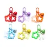 Llavero Colgante de Campana de Estrella de Cinco Puntas Hueca de Acrílico Colorido Llavero de Cuentas DIY Decoración para Bolso de Muñeca