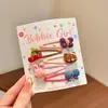 Pinzas para el pelo de niños de colores dulces, estilo japonés y coreano, con flores de dibujos animados de colores, pinzas para flequillo lateral para niñas y pasadores para bebés, accesorios para el pelo
