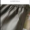 Pantalones Cortos de Piel de Oveja Genuina para Mujer 2026 Nuevo Estilo Europeo de Cintura Alta Adelgazantes de Pierna Ancha Pantalones de Cuero Haining Moda Tendencia
